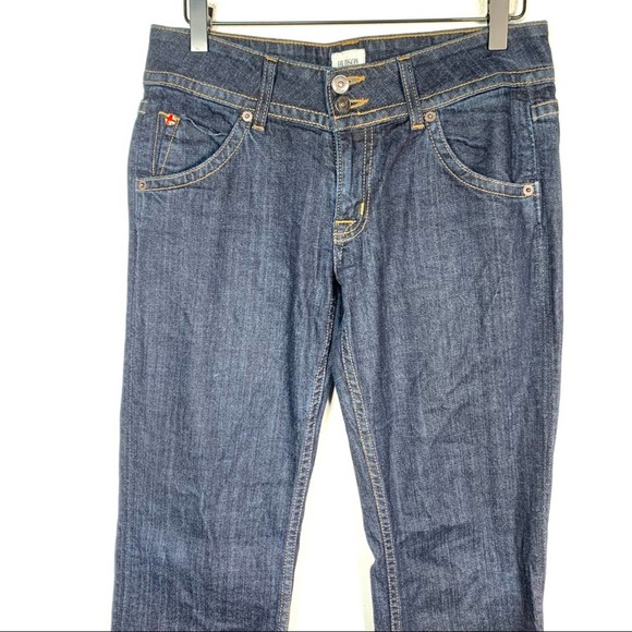 Hudson dark wash signature bootcut leg low rise five packet jeans size 27 - Picture 2 of 6